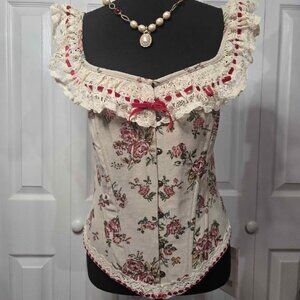 LaceMade Corset Top Bustier Vintage Edwardian Style Renaissance 3XL Adjustable